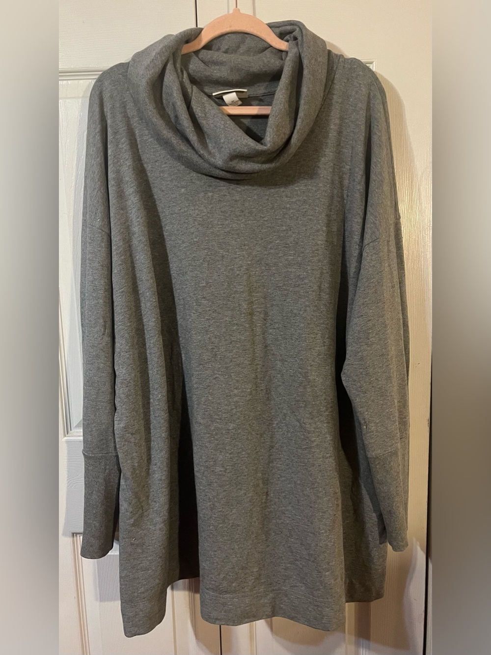 Pure Energy Gray Oversized Cowl Neck Tunic Sweatshirt Size 3X